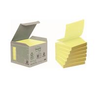 Post-it Z-Notes autocollantes recyclées – Pack 6 blocs 76×76 mm 100 feuilles/bloc Jaune canari