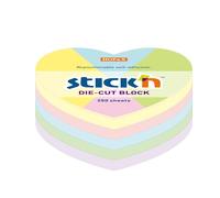 Bloc notes adhésives en forme de cœur | 250 feuilles - Fabriqué en papier - Assortiment de couleurs pastel - Dimensions 6,4 x 6,7 cm Mimbek