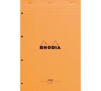 Bloc-Notes Agrafé N°119 Orange - A4+ 21 X 31,8 Cm- Ligné - 80 F Détachables Perf. 4 Trous - Papier Clairefontaine Jaune 80 G/M² - Couverture En Carte Enduite - Paquet De 5 Blocs