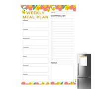 Bloc-notes aimanté pour liste de courses pour réfrigérateur | Aimant de porte de réfrigérateur - 60 feuilles détachables pour listes de courses