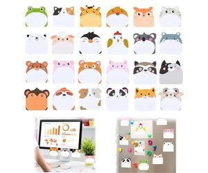 Bloc-Notes Animaux 24pcs, 720 Feuilles Autocollantes pour Enfants | Notes adhésives mignonnes, parfaites pour l'école, le bureau, les fêtes et cadeaux invités d'anniversaire d'enfants