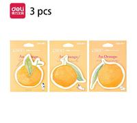 Bloc-Notes Auto-Adhésif 3 Pièces, Joli Bloc-Notes Collant En Forme Orange, Signet En Papier, Fournitures Scolaires Et De Bureau, Papeterie
