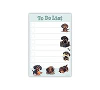 Bloc-notes autocollant Kawaii pour liste de choses à faire | Cadeaux pour les amoureux des chiens Weiner pour femmes | Fournitures de bureau autocollantes 10,2 x 15,2 cm 50 pages