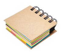 Bloc-notes autocollants à spirales avec couverture rigide, convient pour les employés de bureau, notes colorées, combinaison de notes à spirales pour l'école et le bureau