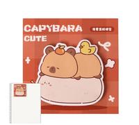 Bloc-notes autocollants amusants, à motif animal, bloc-notes Capybara, 30 feuilles de notes mémo, accessoires de notes amovibles pour étudiants et enseignants