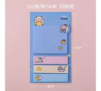 Bloc-Notes Autocollants Dessin Animé Multifonction, Étiquette Scrapbook Simple, Fournitures Scolaires, Post-It, Papeterie De Bureau, 80 Feuilles