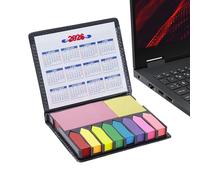 Bloc-notes autocollants, drapeaux adhésifs colorés créatifs - Bloc-notes colorés dans une boîte en cuir synthétique - Bloc-notes avec drapeaux inscriptibles pour planificateur