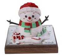 Bloc-notes bonhomme de neige calendrier 3D 2026, couverture en acrylique transparent, fond de miroir, décoration bureau