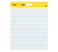 Bloc-notes chevalet Post-it 20 po x 23 po blanc avec lignes, 20 feuilles/bloc, 2 blocs, supports avec bandes Command incluses (566PRL)