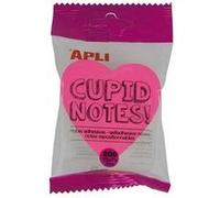 APLI 16277 - Notes adhésives cœur 70 x 70 mm bloc de 200 feuilles 4 couleurs assorties fluorescentes