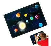 Bloc-notes coloré - Carte du monde spatial - Motif dinosaure - Tapis de bureau pour table d'écolier - Imperméable