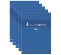 Bloc-notes - CONQUERANT - 10,5 x 14,8 cm - 60g - 100 feuilles quadrillé - Couverture bleue