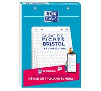 Bloc-notes de 30 fiches A5 quadrillées Oxford Bristol 2.0