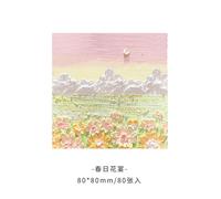Bloc-Notes De Peintures À L'huile De Paysage, Bloc-Notes, Bloc-Notes Adhésifs, Papeterie Pour Bloc-Notes, Fournitures Scolaires, Kawaii, 80 Pages/Ensemble