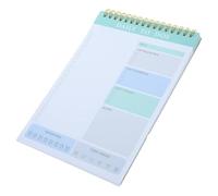 Bloc-notes de Planification Quotidienne à Double Spirale, Portable Vert | Papier, Design Décoratif et Antiadhésif, pour Notes et Organisation D’activités, Format Pratique