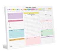 Bloc-notes de planification quotidienne TDAH - Calendrier A4, 50 feuilles détachables non datées, planificateur quotidien et gestion des tâches, auto-soin, planificateur - Couleurs macarons