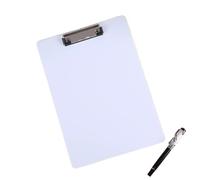 Bloc-notes d'écriture A4, 3 pièces, presse-papiers avec Clip à profil bas, dossier de documents, organisateur papier, tablette translucide Pour le bureau(White)