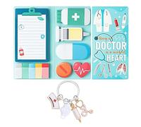 Bloc-Notes D'Infirmière 1 Pièce, Porte-Clés D'Infirmière 1 Pièce, Notes Autocollantes Sur Le Thème Médical, Bloc-Notes D'Hôpital Collant, Ornements De Porte-Clés D'Ambulance.