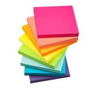 Bloc-notes doublé de couleur arc-en-ciel, 8 pièces, notes autocollantes | Bloc-notes ligné autocollant for papeterie de bureau et d'école