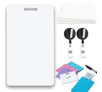 Bloc-Notes Effaçable Vertical pour Badge ID, Mini Post-it Réutilisable en Silicone Double Face, Mémo de Poche Anti-Bavure pour Infirmières et Professionnels de Santé (4Pcs-D,Vertical)