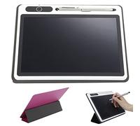 Bloc-Notes électronique de 9 Pouces, Tablette d'écriture LCD, Outil de Peinture à la Main avec Housse de Protection en PU, Bloc de Dessin effaçable pour Bureau d'affaires (Rouge (avec étui en Cuir))