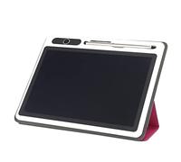 Bloc Notes électronique, Tablette LCD Flexible et Lumineuse de 9 Pouces avec étui en Similicuir, Outil de Dessin à la Main pour Le Travail et Les études (Rouge (avec étui en Cuir))