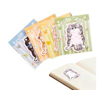Bloc-notes en forme de chat, papeterie mémo chat, notes adhésives pour étudiants avec feuilles adhésives, pages de carnet pour enseignants, bureau, fournitures de papeterie, bloc-notes pour étudiants