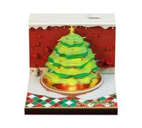 Bloc-notes en papier sculpté sur le thème de Noël avec porte-crayon, découpe, page déchirable pour notes, mémos, lumière LED