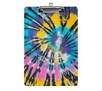 Bloc-notes en spirale arc-en-ciel Tie Dye format A4, drôle, esthétique, travail, étude, lettre, planche à pince standard 12,5 × 8,5 pouces, panneau dur pour salle de classe, enfants, écriture, dessi