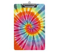 Bloc-notes en spirale arc-en-ciel Tie Dye format A4, drôle, esthétique, travail, étude, lettre, planche à pince standard 12,5 × 8,5 pouces, panneau dur pour salle de classe, enfants, écriture, dessi