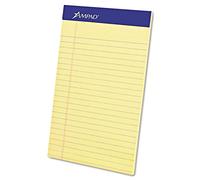 Bloc-notes, étroit Rule, 5 x 8, canari, Perfed, chargeur, Douzaine