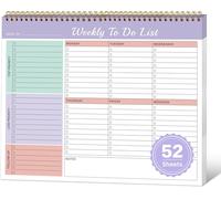 Bloc-Notes Hebdomadaire Avec Priorités,Suivi De 21,6 X 27,9 Cm,Planificateur De Bureau Hebdomadaire Non Daté Pour L'école,Le Bureau,La Famille