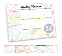 Bloc-notes hebdomadaire Decorably Paysage - Bloc-notes hebdomadaire avec liste de tâches hebdomadaires, 52 feuilles faciles à détacher, bloc-note