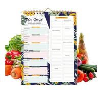 Bloc-notes hebdomadaire pour la planification des repas - 52 feuilles pour réfrigérateur, liste de courses et suivi de la préparation des repas, planificateur mural de cuisine, planificateur pour une
