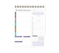 Bloc-notes hebdomadaires pour listes de choses à faire - Calendrier académique, carnet hebdomadaire à spirales, traceurs d'horaires non datés | Journal d'étude pour bureau, salle de ortoir
