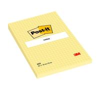 Bloc-notes jaune quadrillé Post-It 102 x 152 mm - bloc de 100 feuilles