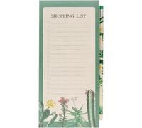Bloc-Notes Magnétique Botanical Cacti - Liste De Courses Magnétique Frigo Avec Crayon De Papier - Feuilles Détachables 10 X 21 Cm, To-Do List Bloc Note