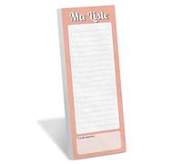 Bloc notes magnétique MA LISTE pour toute la famille à mettre sur votre frigo et ne plus rien oublier - Pour liste de courses / Todo List / Pense bête - Pour le frigo - Fabriqué en France (Pêche)