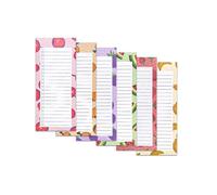 Bloc Notes Magnétique - Multicolore - Lot de 6 - 50 Pages - 90mm x 215mm - Résistant à l'Eau