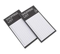 Bloc-notes Magnétique pour Liste de Courses, 2 Carnets Noirs en Papier