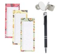 Bloc-Notes Magnétiques,3 Packs Blocs-Notes Avec Aimant,Bloc-Liste D’épicerie Magnétique,Listes Courses Magnétiques Avec 1 Porte-Stylo Magnétique,Blocs Magnétiques Liste Courses Pour Réfrigérateur