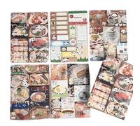 Bloc-notes multifonction 50 feuilles sur le thème du panda - Bloc-notes rétro pour scrapbooking - Fournitures scolaires