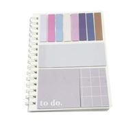 Bloc-notes multifonctionnel et ensemble de notes adhésives avec autocollants pour la gestion des tâches quotidiennes, ensemble de notes adhésives, code couleur, bureau solide