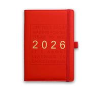 Bloc-notes planificateur 2026, marque-page résistant à l'usure, carnet d'efficacité 365 jours, de liste tâches simple sur 12 mois(Red)