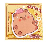 bloc-notes - Planificateur Capybara, feuille de nouveauté | Papier à lettre autocollant amusant avec motif de dessin animé, ensemble de papeterie décorative pour le travail, l'école, le bureau