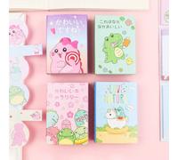 Bloc-Notes Pliable Happy Dinosaure Monster 6, Nouveau Motif, Notes Autocollantes N Times, Signet, Papeterie Cadeau