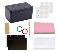 Bloc-notes portable de 200 feuilles avec cartes de 150 feuilles pour le bureau et l'école, avec pochette de rangement, séparateur de reliure, autocollant