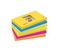 Post-it Note adhésive 6556SR 127 x 76 mm – vert fluorescent, orange fluorescent, bleu ultra, jaune