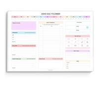 Bloc-notes pour adultes neurodivergents - Planificateur quotidien de productivité et gestion des tâches pour rester organisé et concentré (arc-en-ciel, paysage A4)