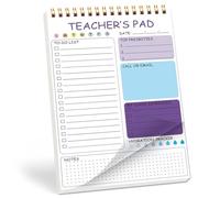 Bloc-notes pour enseignant, reliure à double bobine, carnet de notes de planification quotidienne, 52 feuilles pour la planification quotidienne et les plans de cours, carnet de notes de gestion des